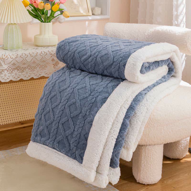 Ownkoti Puffy Cozy Reversible Throw Blanket - Blue - 79" x 90" - image 9