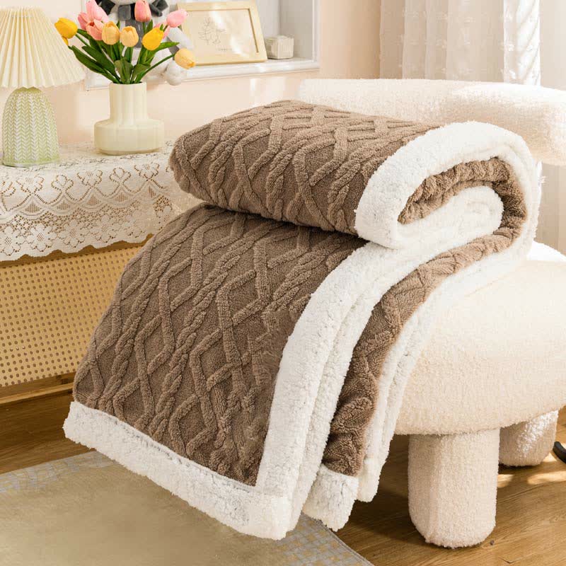 Ownkoti Puffy Cozy Reversible Throw Blanket - Brown - 79" x 90" - image 4