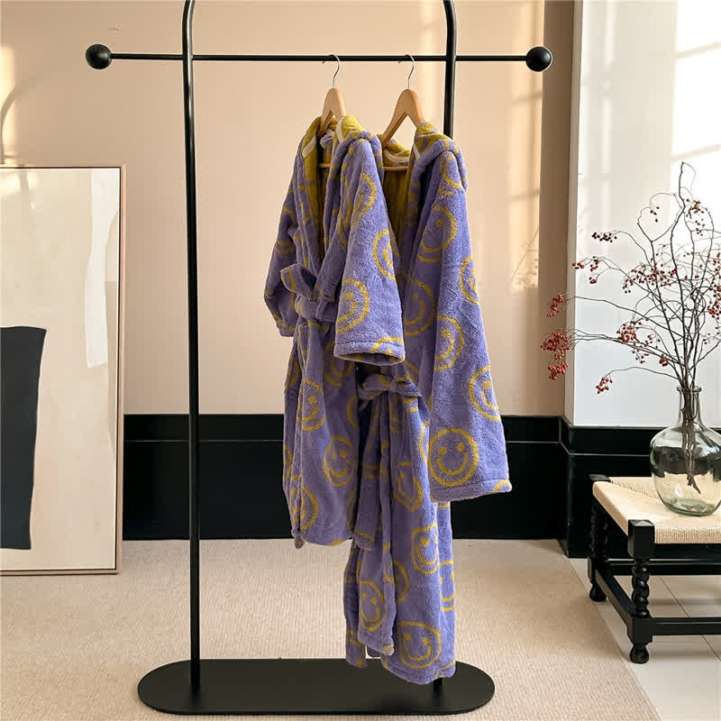 Smiling Face Cotton Hooded Bathrobe - image 3
