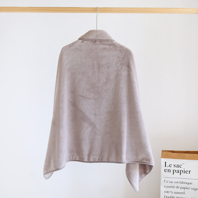 Solid Color Soft Flannel Shawl Blanket - image 5