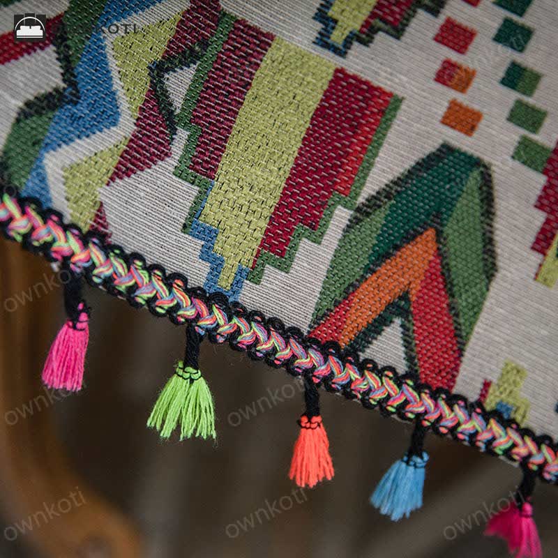 Multicolor Geometric Curtain Semi Blackout Drapes
