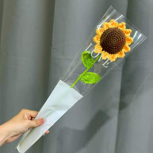 Knitted Handmade Cotton Crochet Sunflower - As Picture - 1PC - image 1