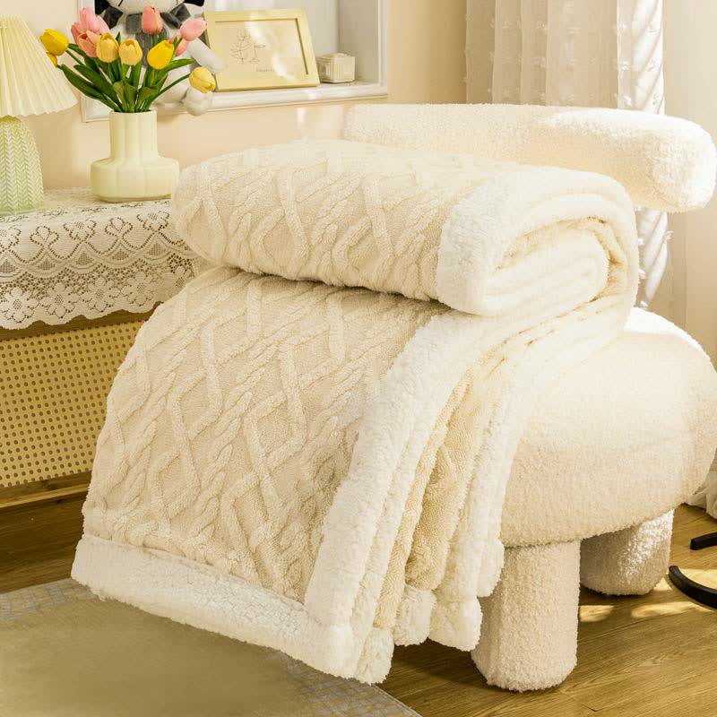 Ownkoti Puffy Cozy Reversible Throw Blanket - Beige - 79" x 90" - image 13