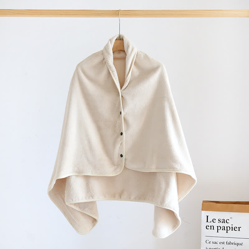 Solid Color Soft Flannel Shawl Blanket - Off-white - 31" x 51" - image 9