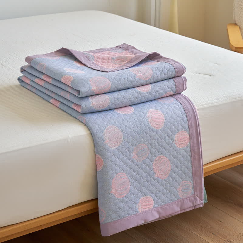 Elegant Pumpkin Cotton Gauze Summer Quilt