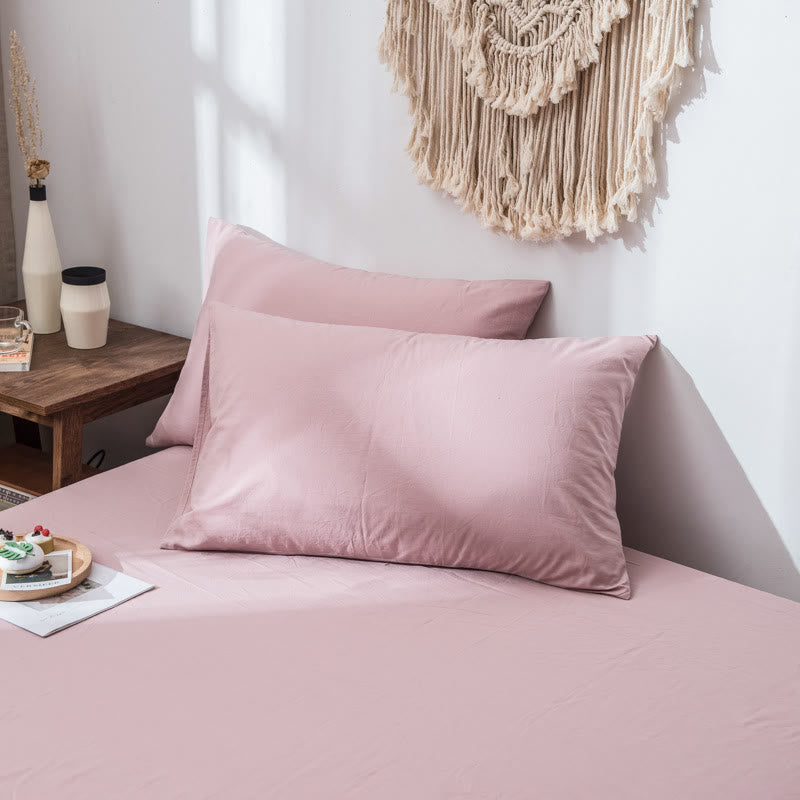 Ownkoti Simple Soft Cotton Pillowcase (2PCS) - Pink - 48cm x 74cm - image 3