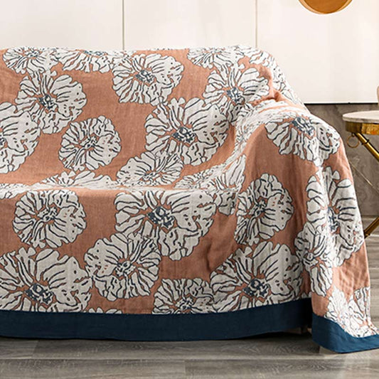 Lightweight Peony Cotton Reversible Blanket - image 1