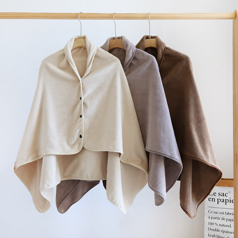 Solid Color Soft Flannel Shawl Blanket - image 3