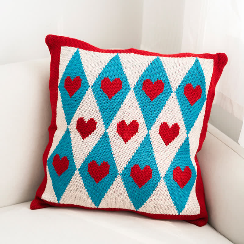 Diamond & Love Knitted Decorative Blanket