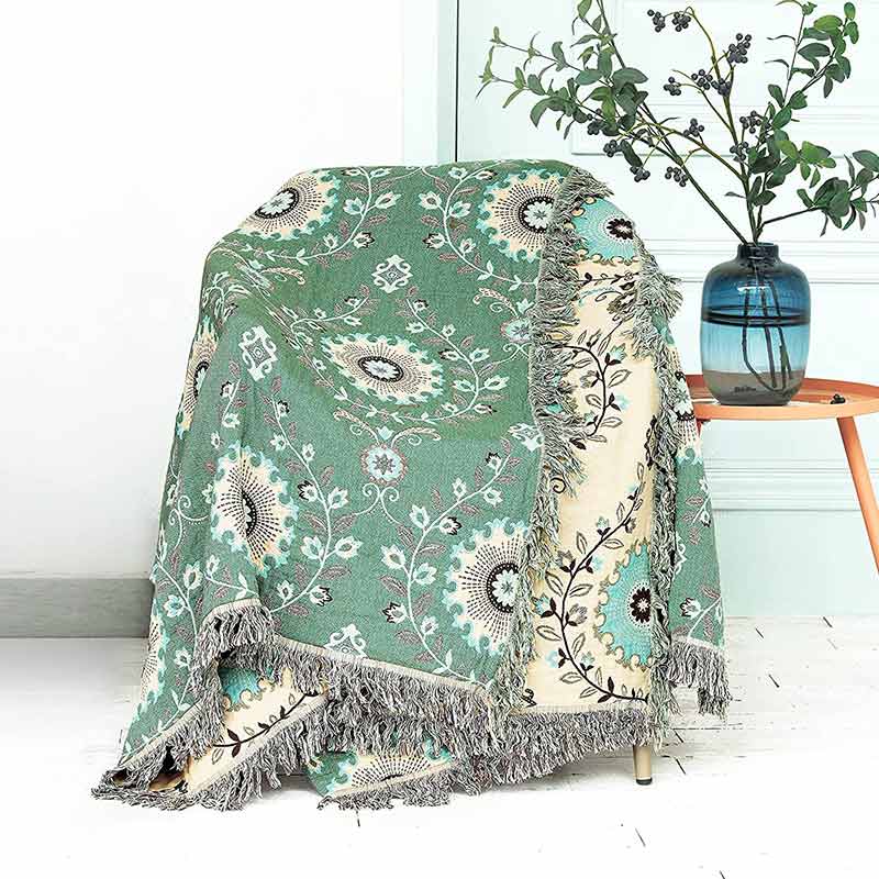 Retro Sofa Cover Cotton Reversible Blanket