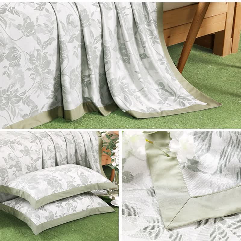 Rural Bamboo Fiber Coverlet Blanket & Pillowcases (3PCS)