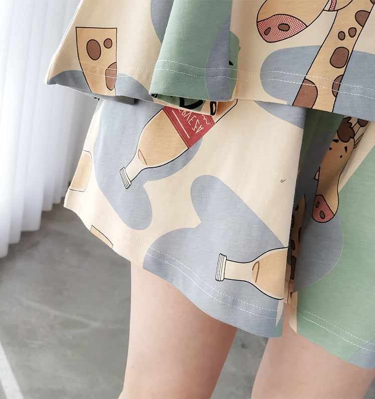 Loose-fit Pure Cotton Summer Nightwear Set