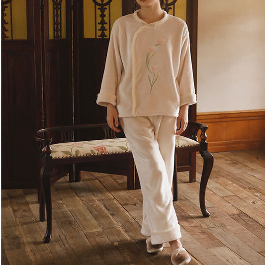 Gentle Tulip Soft Flannel Pajama Set