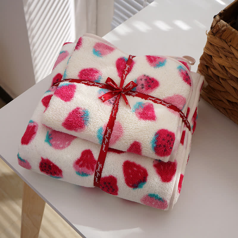 Strawberry Bathroom Towel Beach Towel Set (2PCS)