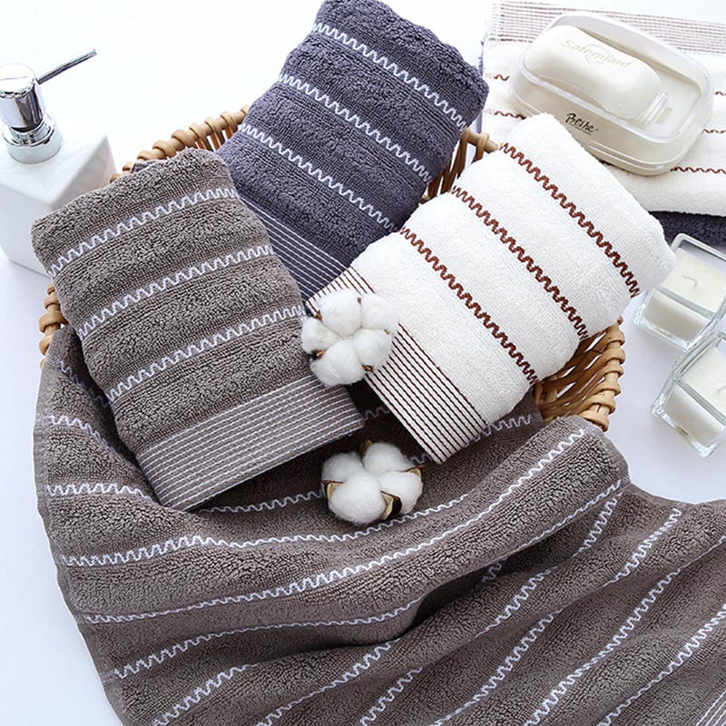 Ownkoti Striped Bath Towel Bathroom Towel Set