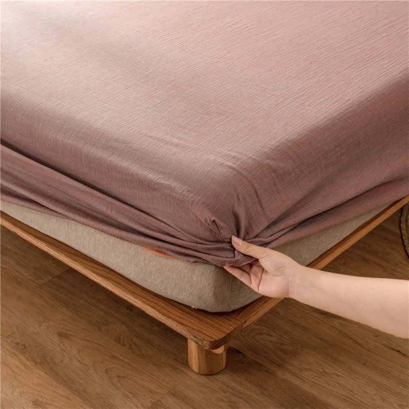 Solid Color Cotton Gauze Fitted Sheet