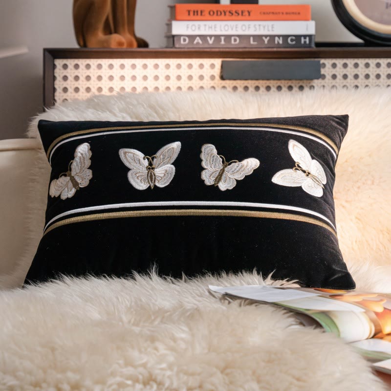 Embroidery Butterfly Soft Decorative Pillowcase