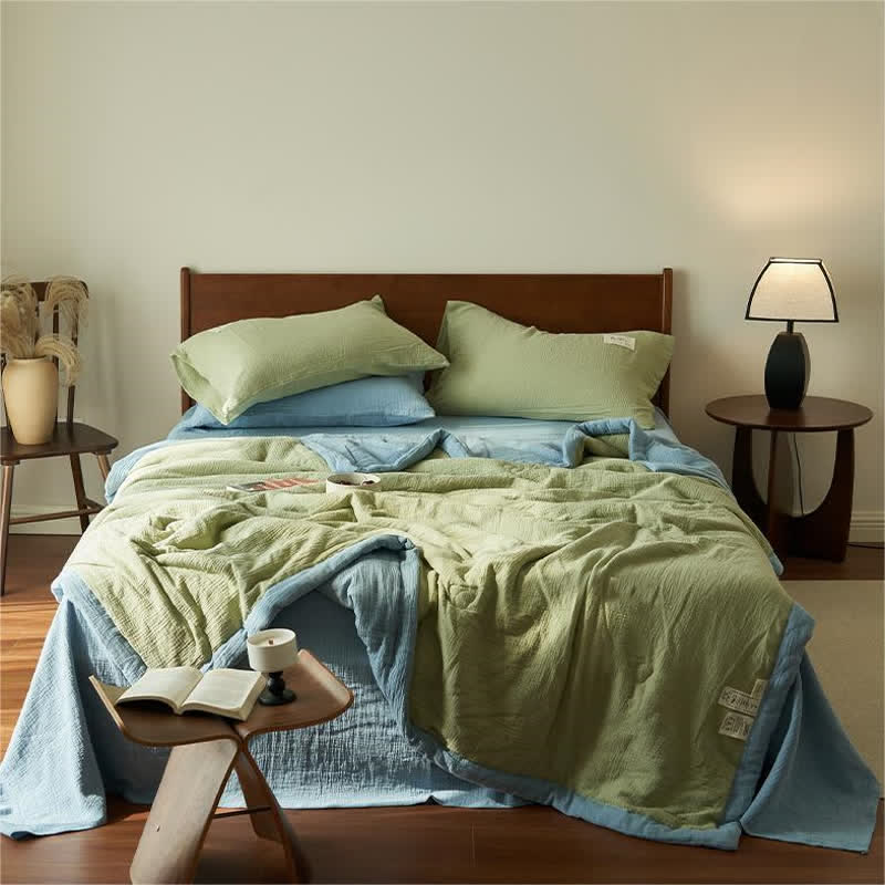 Solid Color Double Layer Gauze Soft Bedding