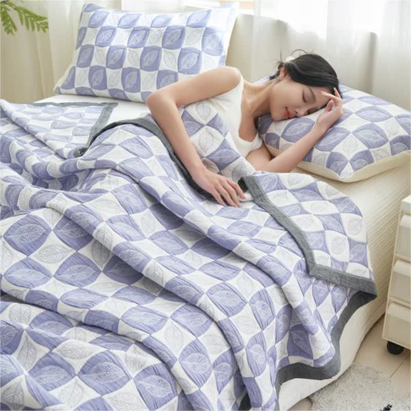 Cotton Gauze Maple Leaf Luxurious Quilt