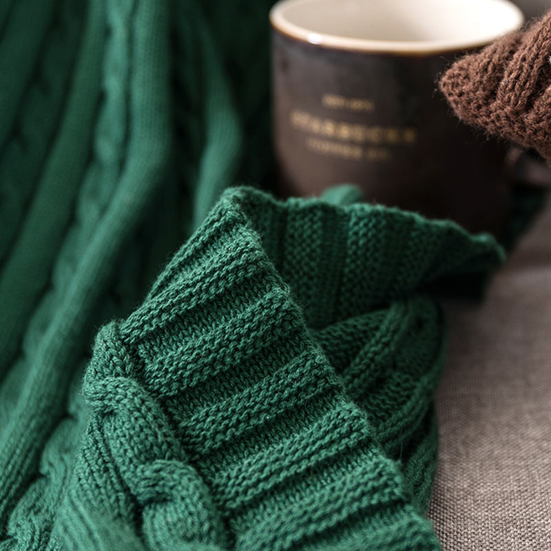 Ownkoti Solid Color Cotton Sofa Knit Blanket - image 3