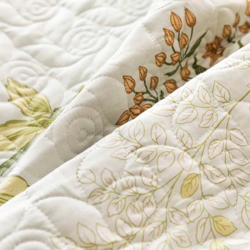 Pure Cotton Elegant Floral Quilted Bedding