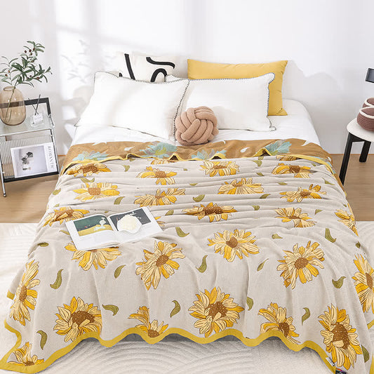 Rural Sunflower Cotton Gauze Soft Quilt