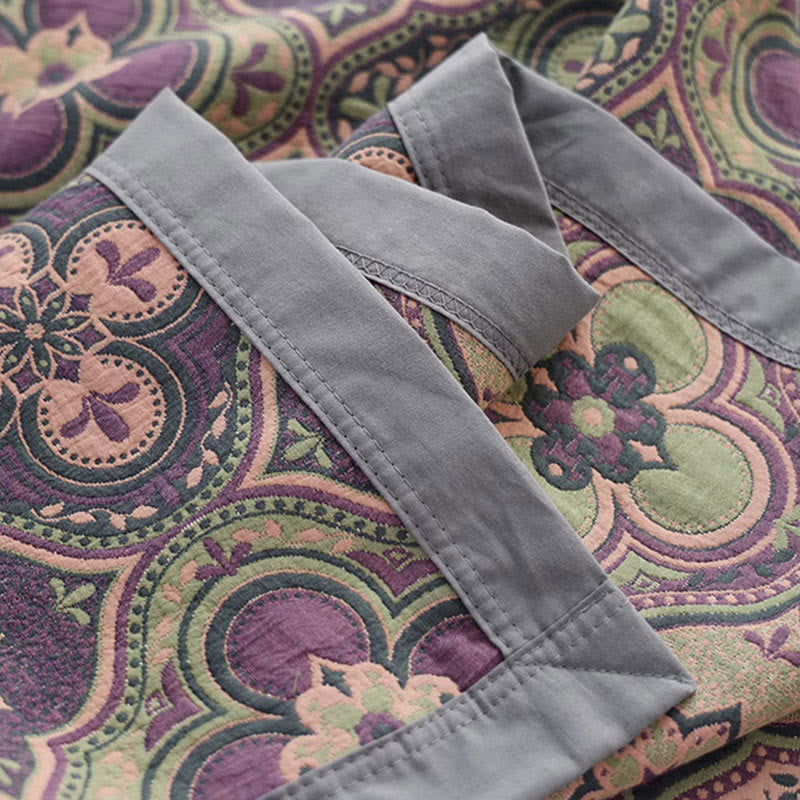 Petal Flower Pattern Cotton Reversible Quilt - image 1