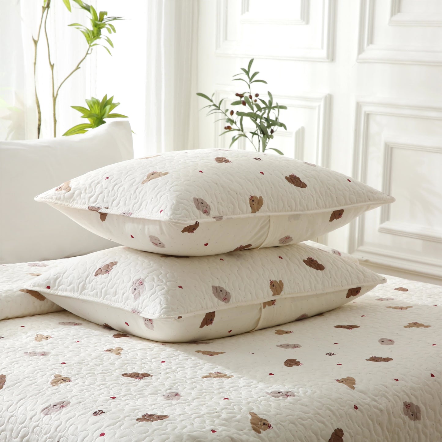 Quilted Cute Dog Pure Cotton Bedding