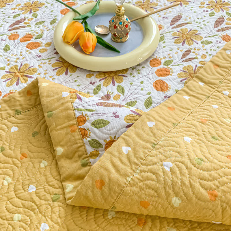 Blooming Flower Pure Cotton Lightweight Coverlet