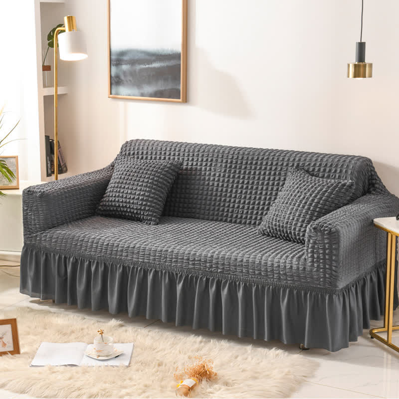 Simple Style Ruffled Elastic Sofa Cover