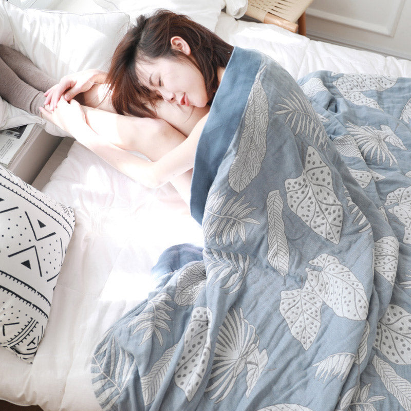 Pattern Gauze Reversible Quilt Breathable Throw - image 14
