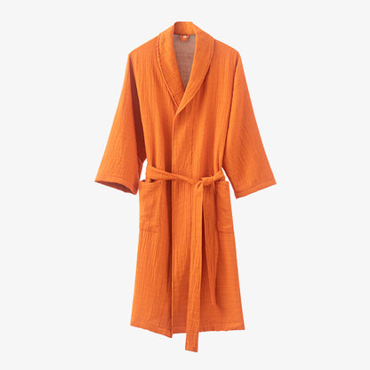 Yarn-dyed Double-layer Gauze Bathrobe Pajama