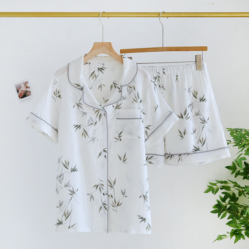 Pastoral Bamboo Cotton Pajama Set