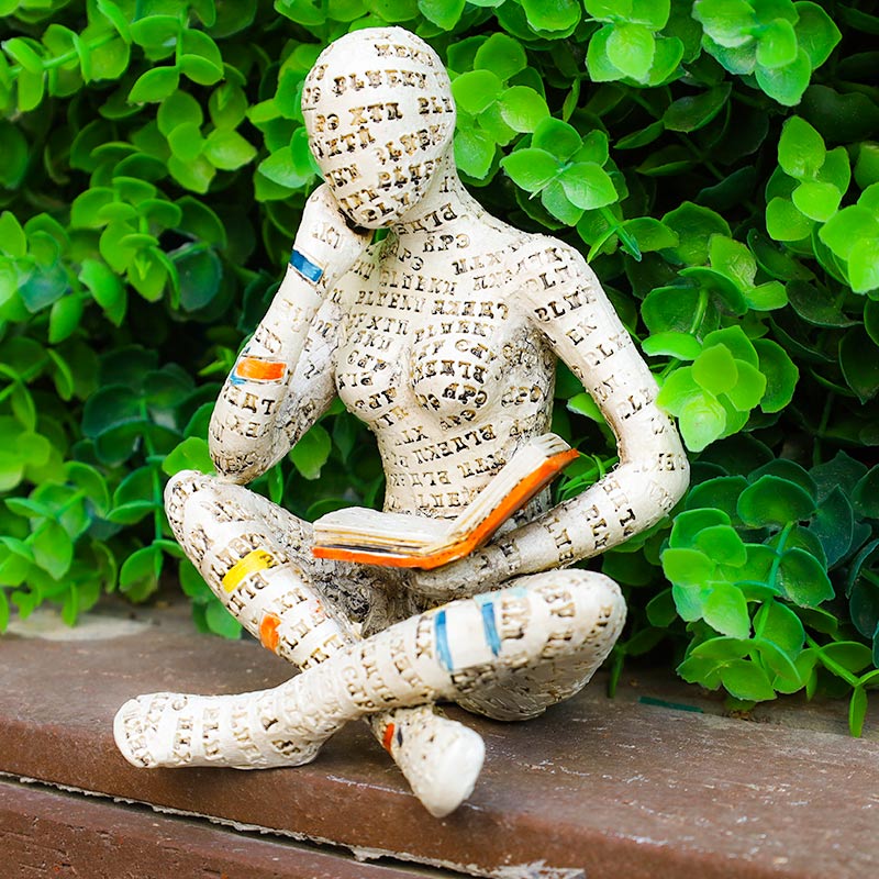 Reading Woman Thinker Statue Bookshelf Decoration - image 2
