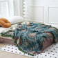 Cotton Gauze Floral Reversible Tassel Quilt