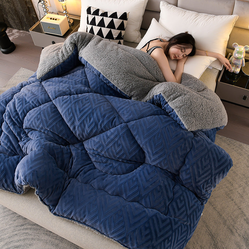 Thick Sherpa Winter Blanket with Quilt Core - image 11