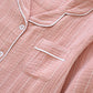 Solid Color Striped Lapel Nightdress - image 3
