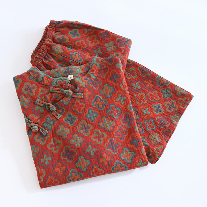 Yarn-dyed Jacquard Cotton Loungewear Set - image 9