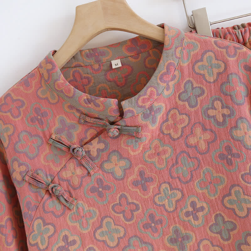 Yarn-dyed Jacquard Cotton Loungewear Set - image 3