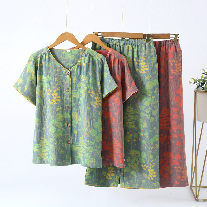 Short Sleeve Crop Pants Loungewear Set - image 0