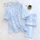 Cotton Gauze V-neck Floral Pajama Set