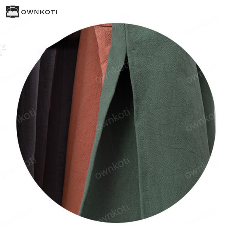 Ownkoti Soft V-Neck Bathrobe Sleepwear with Pockets