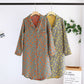 Leaf Tuxedo Button Cotton Nightdress - image 1
