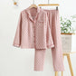 Checkered Jacquard Cotton Loungewear Set - Pink - XL - image 1