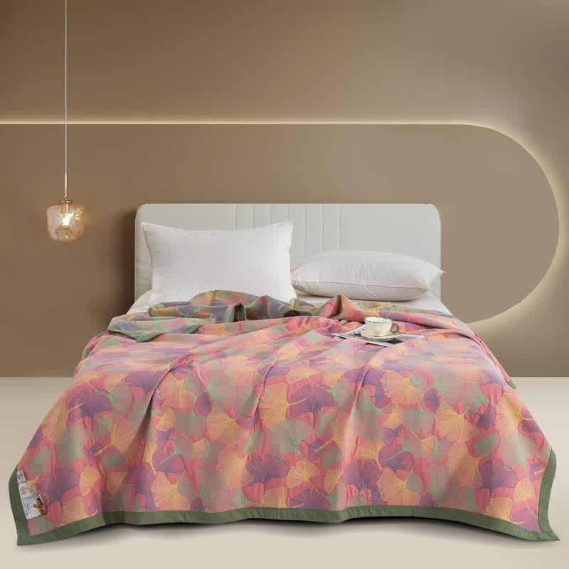 Ownkoti Ginkgo Leaf Three Layers Cotton Gauze Quilt - image 12