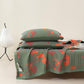 Orange Ginkgo Leaf Cotton Reversible Quilt - Green & Orange - 2PCS Pillowcases - 19" x 29" - image 4