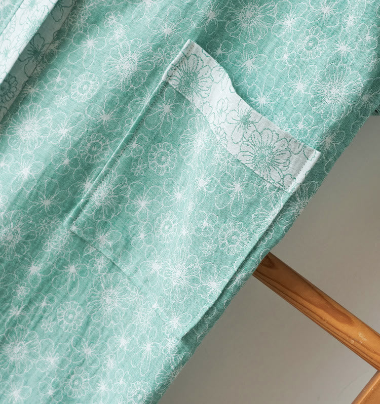 Elegant V-neck Cotton Gauze Summer Bathrobe - image 4
