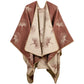 Ownkoti Luxurious Ginkgo Leaf Travel Shawl Cape - Brown - 51" x 59" - image 1