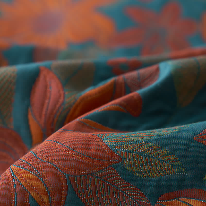 Pure Cotton Yarn-dyed Blooming Flower Quilt - image 15
