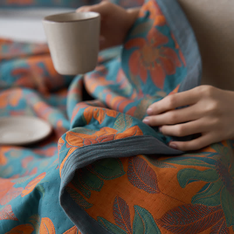 Pure Cotton Yarn-dyed Blooming Flower Quilt - image 16
